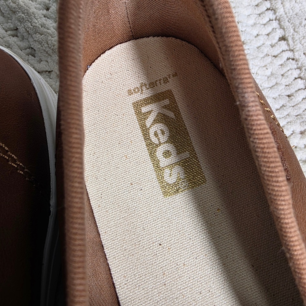 Keds Double Decker Slip On Brown Leather Sneakers Women 10 Excellent WH63968 - Picture 3 of 7